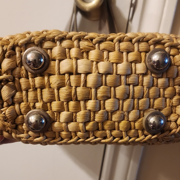 Michael Kors Santorini Leather and Straw Bag - Picture 2 of 5
